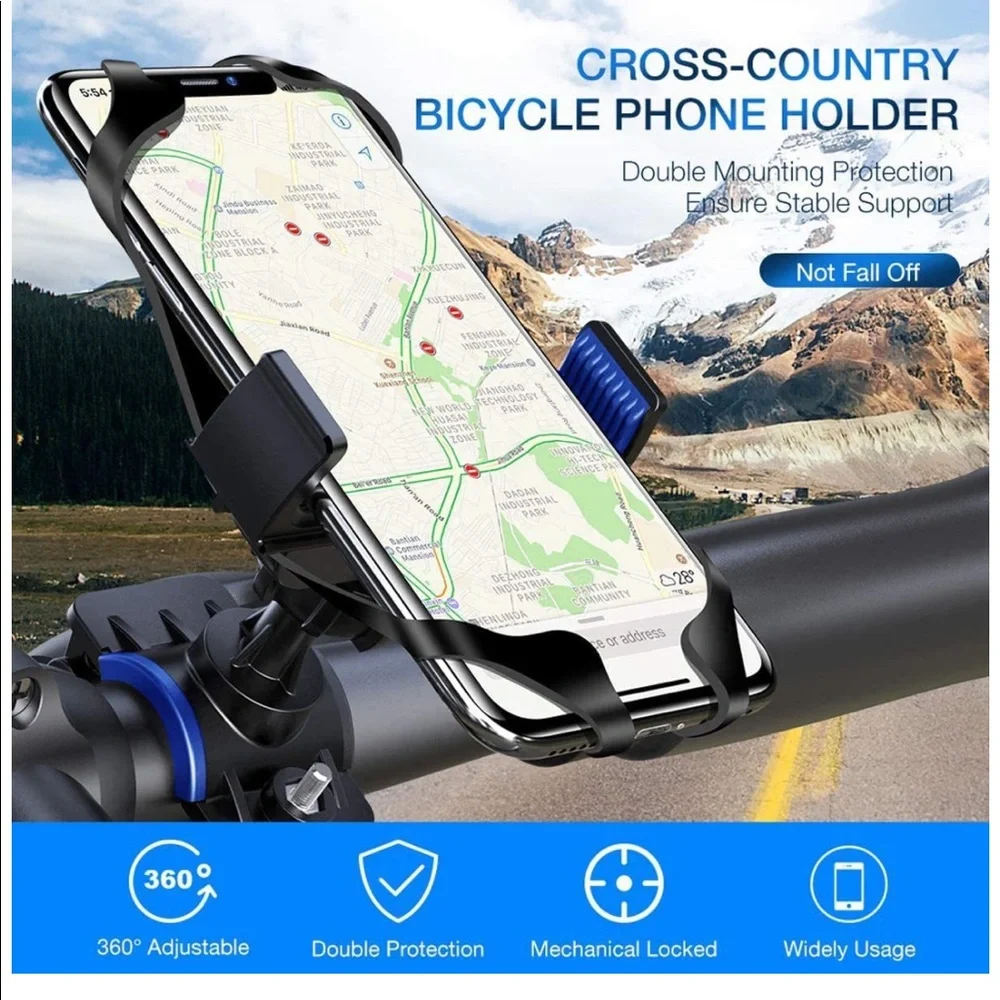 Bicycle Phone Holder, Blue, Black